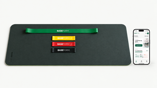 Baseform Drop 01 med treningsmatte, minibands, powerband og Baseform-appen